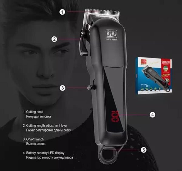 LED Display Wireless Rechargeable Clipper NG-888B - Image 3