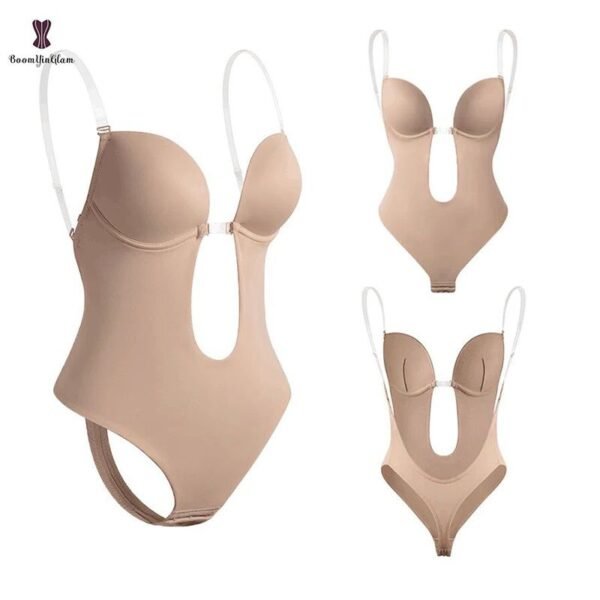 2022 Deep Cup Bra - Bra With Shapewear Bodysuit Body Shaper For Women Seamless Thong - Image 3