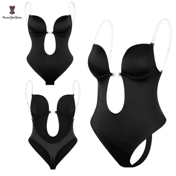 2022 Deep Cup Bra - Bra With Shapewear Bodysuit Body Shaper For Women Seamless Thong - Image 2