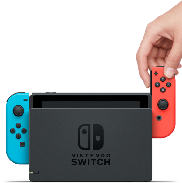 Nintendo Switch with Neon Blue and Neon Red Joy, Model HAC-001(-01 - Image 2