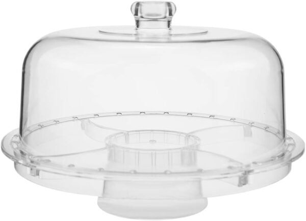 Royalford Tebery 3-in-1 Acrylic Cake Stand Cake Plate with 12”Dome Multi-Function Serving Platter, Salad & Punch Bowl - Image 4