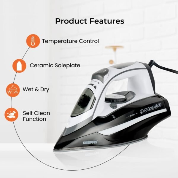 Geepas Ceramic Steam Iron, GSI24025 - Image 7