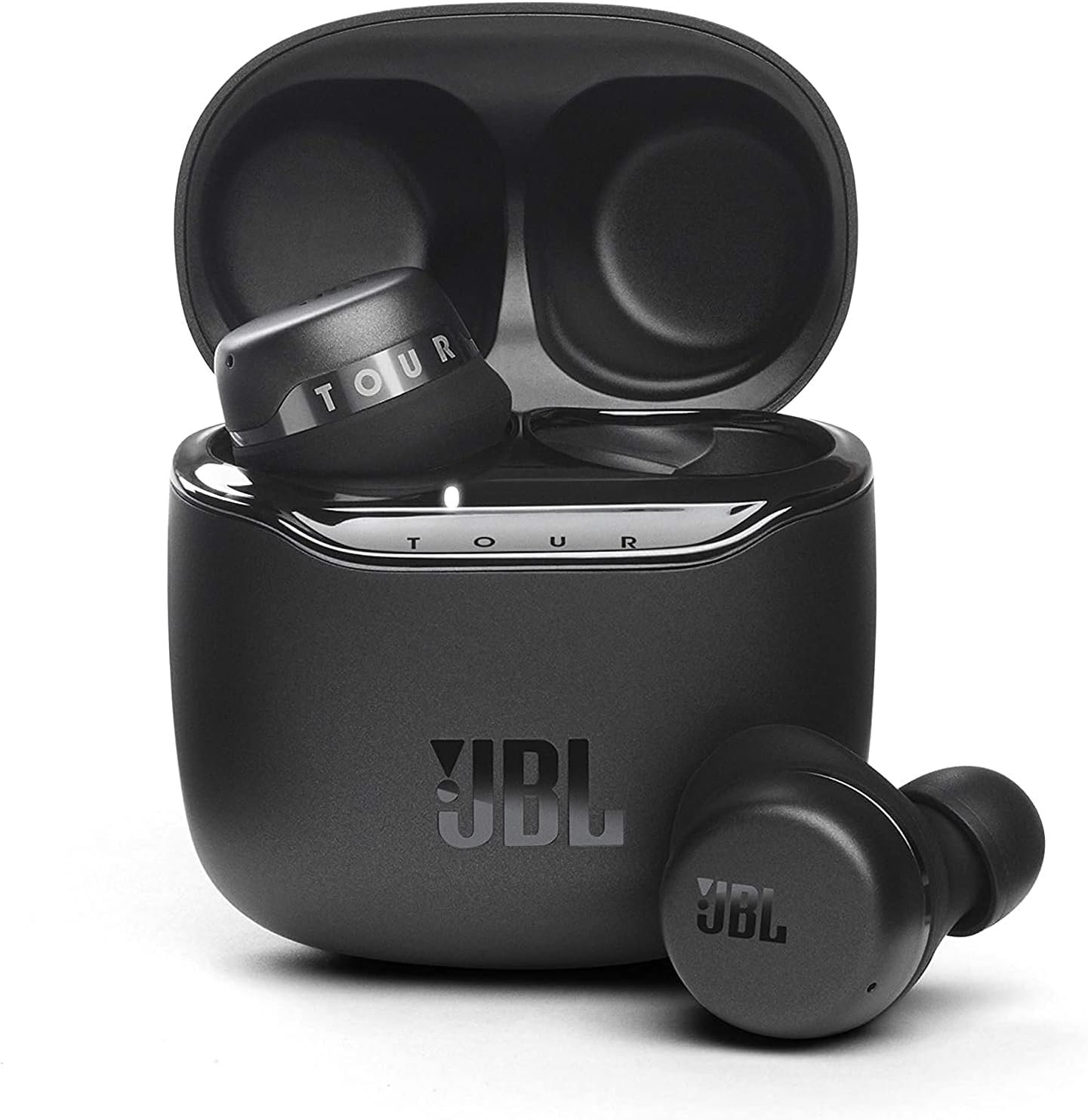JBL Tour PRO+ TWS True Wireless Bluetooth Earbuds, Noise Cancelling, up to 32H Battery, 3 mics, Wireless Charging, Google Assistant and Alexa Built-in (Black)