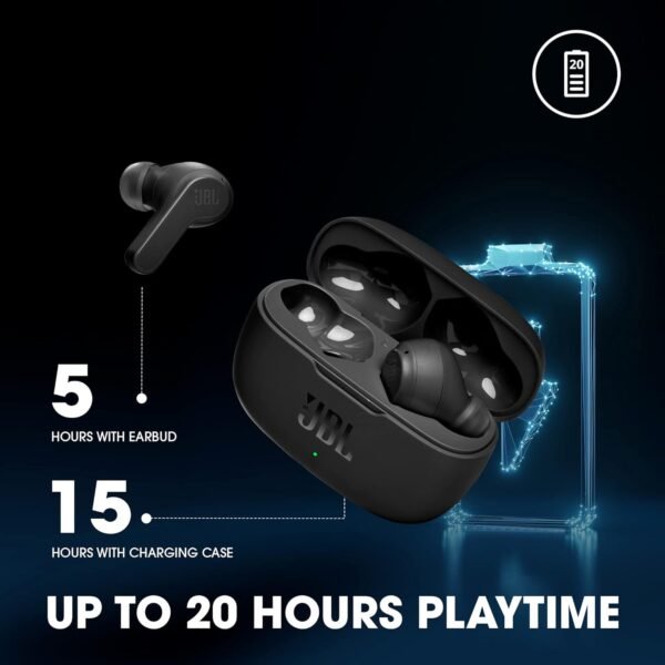 JBL Wave 200 in Ear TWS Earbuds with Mic, 20 Hours Playtime, Deep Bass Sound, Dual Connect Technology, Quick Charge,Comfort Fit Ergonomic Design, Voice Assistant Support for Mobiles (Black) - Image 5