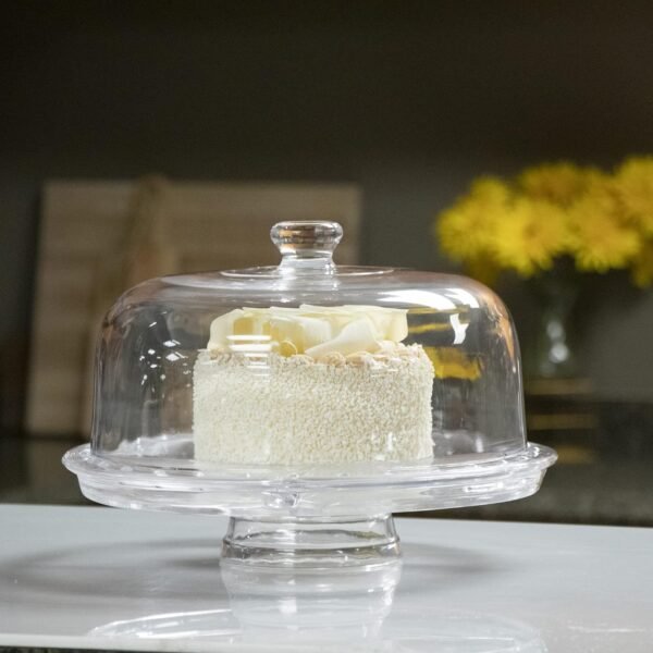 Royalford Tebery 3-in-1 Acrylic Cake Stand Cake Plate with 12”Dome Multi-Function Serving Platter, Salad & Punch Bowl - Image 6