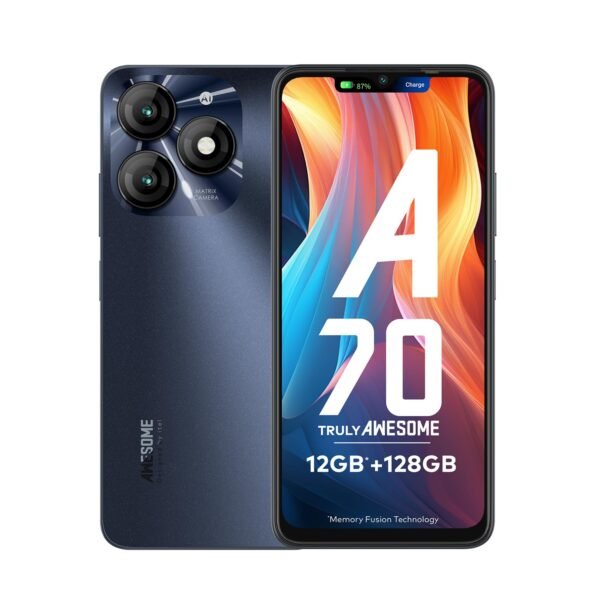 itel A70 | 12GB* RAM + 128GB ROM| 13MP Dual Rear Camera & 8MP Front Camera | 5000mAh Battery with Type-C Charging | Dynamic Bar | Side Fingerprint Sensor | Octa-Core Processor