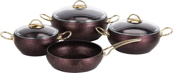 Royalford 7Pcs Golden Belly Granite Coated Cookware Set, Model RF11306