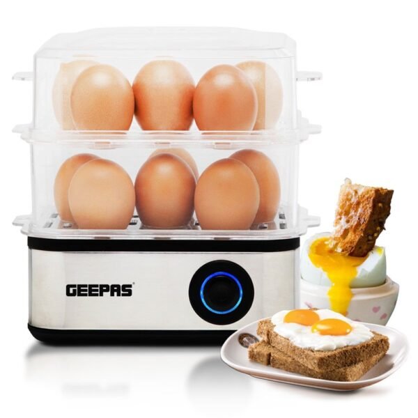 Geepas 500W Premium Electric Egg Boiler For 16 Eggs With Poacher & Omelette Maker Bowl, Can Boil, Poach And Make Omelettes, Model GEB63019UK - Image 9