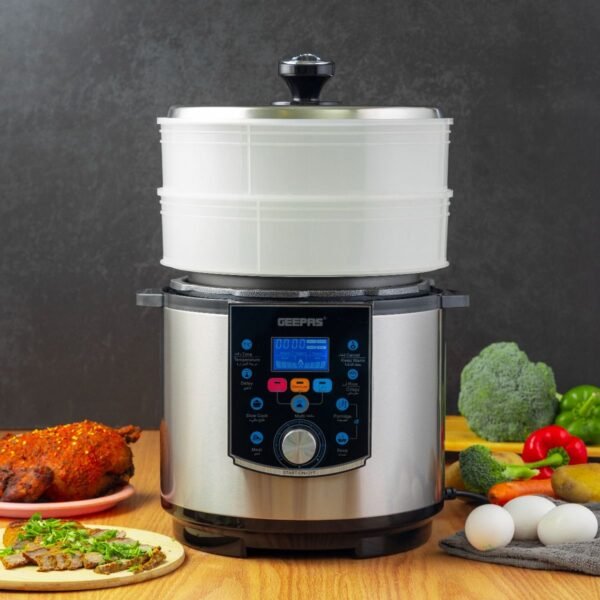 Geepas Multi-Function Pressure Cooker with Steamer & Egg Boiler, Model GMC35037 - Image 3