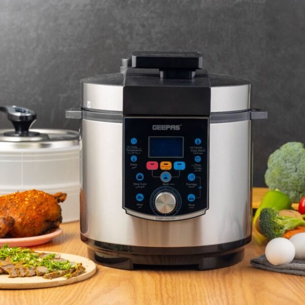 Geepas Multi-Function Pressure Cooker with Steamer & Egg Boiler, Model GMC35037