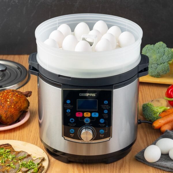 Geepas Multi-Function Pressure Cooker with Steamer & Egg Boiler, Model GMC35037 - Image 2