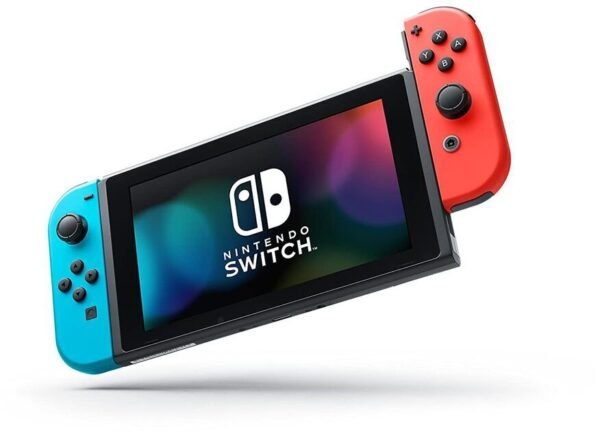 Nintendo Switch with Neon Blue and Neon Red Joy, Model HAC-001(-01 - Image 3