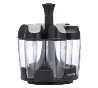 Royalford Spice Rack Set, 6 Jars With Revolving Stand, | 6-In-1 Masala Rack Set, Model RF10523