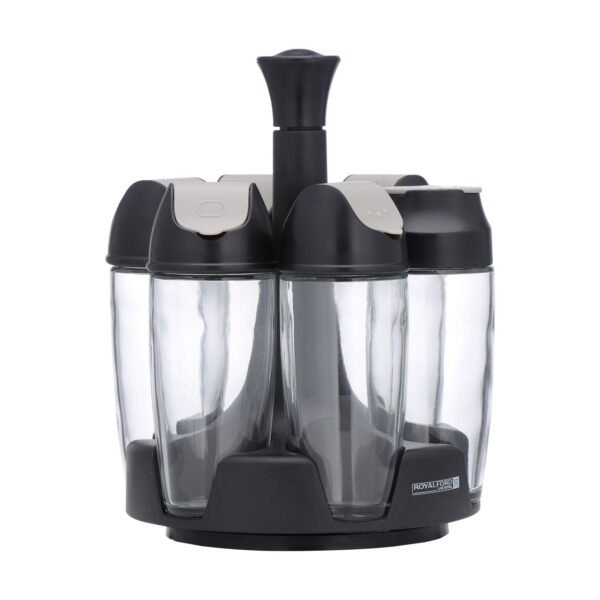 Royalford Spice Rack Set, 6 Jars With Revolving Stand, | 6-In-1 Masala Rack Set, Model RF10523
