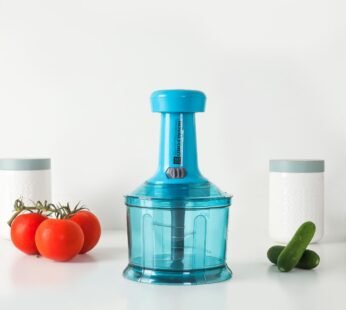 Royalford 900 ML Push Chopper- | Compact Chopper With 4 Blades| Suitable For Chopping Vegetables And Fruits| Quick Manual Chopper| Stainless Steel Blade Set For Fast And Effective Chopping| Detachable Body Parts For Easy Cleaning| Food Grade And BP, Model RF11955