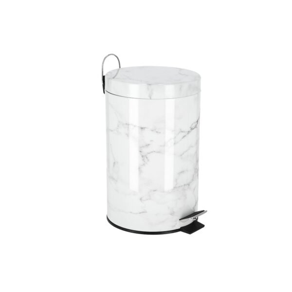 Royalford 20L Marble Design Dust Bin - Portable Light Weight Household Round Rubbish Bin With Ergonomic Design & Compact Lid | Comfortable Handle| Perfect For Bathroom, Kitchen, Office & More, Model RF9584 - Image 2