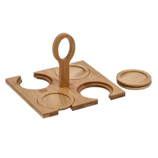 Royalford 6Pcs Tea Set With Bamboo Stand & Coaster - Model RF9636 - Image 4