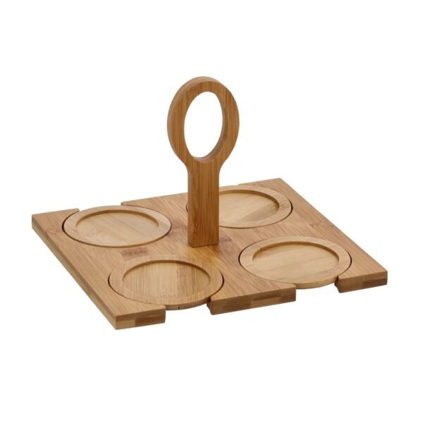 Royalford 6Pcs Tea Set With Bamboo Stand & Coaster - Model RF9636 - Image 2